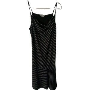 Emi & Joe Women's Black & White Striped Sleeveless Asymetric Dress Size Xl